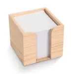 Kubushouder hout met wit papier 10x10x8.5cm — productfoto 3