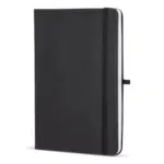 Notitieboek Olmo hardcover PU A5 met sticky notes zwart - Hidalgo Notitieboek Olmo hardcover PU A5 met sticky notes, zwart