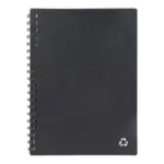 Notebook gerecycled leer Midi, donker grijs