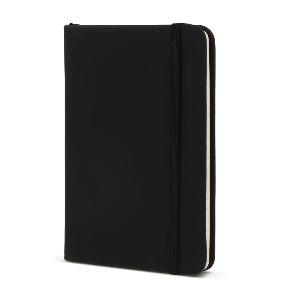 Notebook R-PETPU A6 zwart - Hidalgo Notebook R-PET/PU A6, zwart