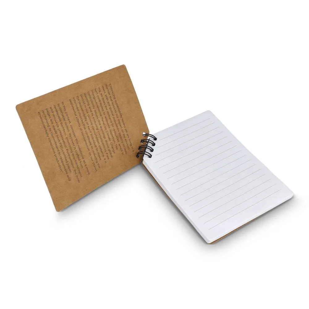 Notitieboek bamboe hoekgebonden A6 productfoto 3 - Hidalgo Notitieboek bamboe hoekgebonden A6 — productfoto 3