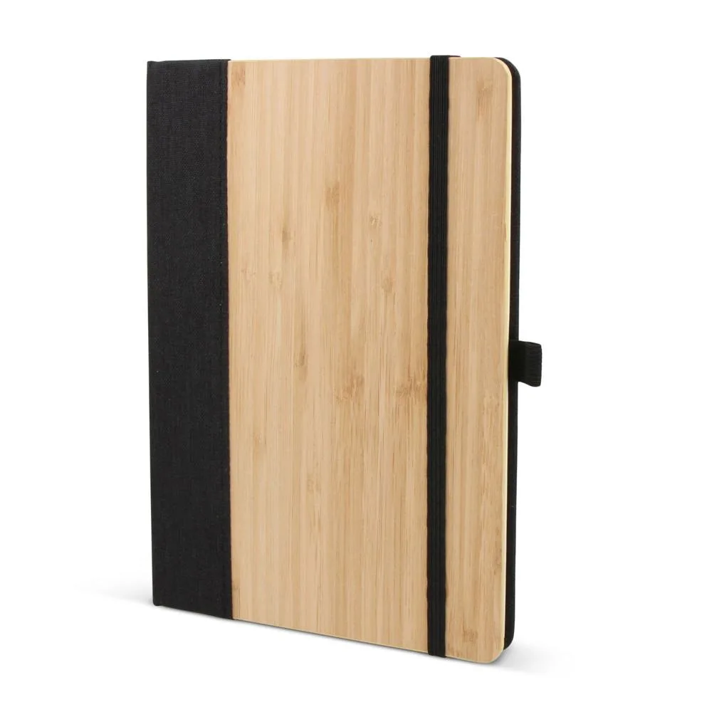 Notitieboek bamboe R-PET A5 zwart - Hidalgo Notitieboek bamboe & R-PET A5, zwart