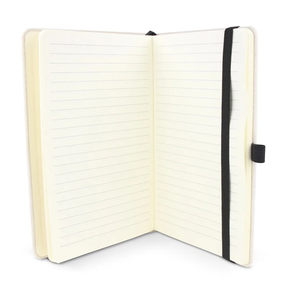 Notitieboek van gerecycled katoen R-PET A5 productfoto 2 - Hidalgo Notitieboek van gerecycled katoen & R-PET A5 — productfoto 2