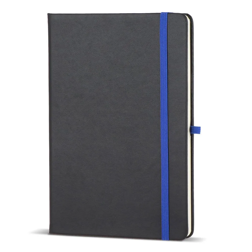 Notitieboek Iroko hardcover laser A5 zwart blauw - Hidalgo Notitieboek Iroko hardcover laser A5, zwart / blauw