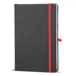 Notitieboek Iroko hardcover laser A5 zwart rood - Hidalgo Notitieboek Iroko hardcover laser A5, zwart / rood