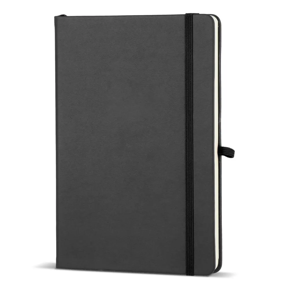 Notitieboek Iroko hardcover laser A5 zwart-zwart - Hidalgo Notitieboek Iroko hardcover laser A5, zwart-zwart