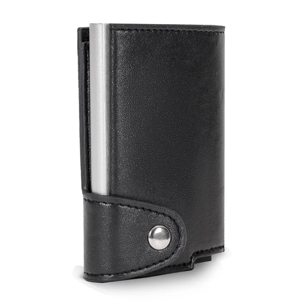RFID kaarthouder met leerlook hoes productfoto 3 - Hidalgo-werbeartikel RFID kaarthouder met leerlook hoes — productfoto 3