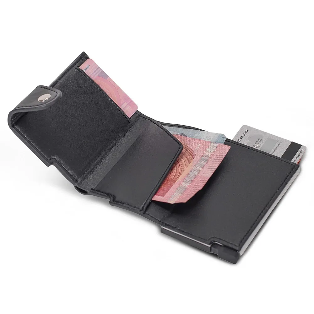 RFID kaarthouder met leerlook hoes productfoto 6 - Hidalgo-werbeartikel RFID kaarthouder met leerlook hoes — productfoto 6