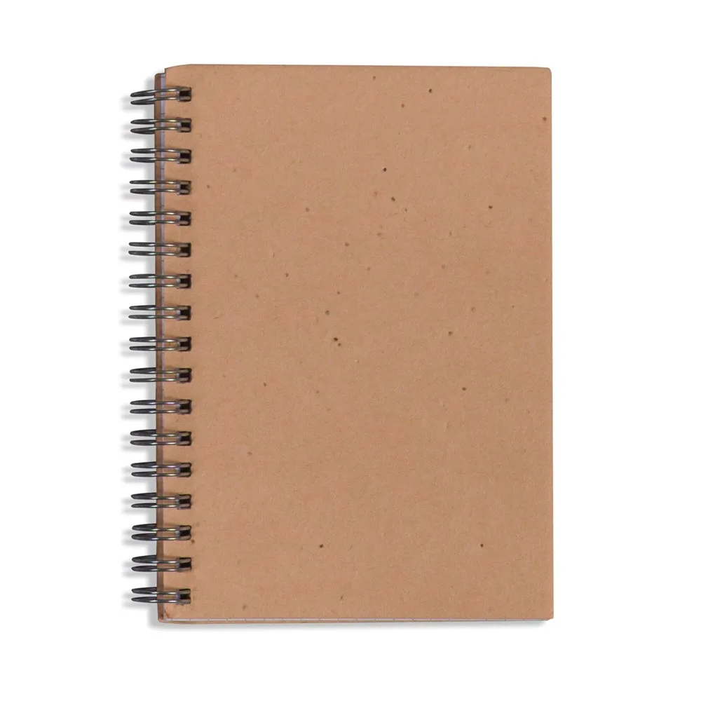 Spiraal notitieboekje zaadpapier licht bruin - Hidalgo Spiraal notitieboekje zaadpapier, licht bruin