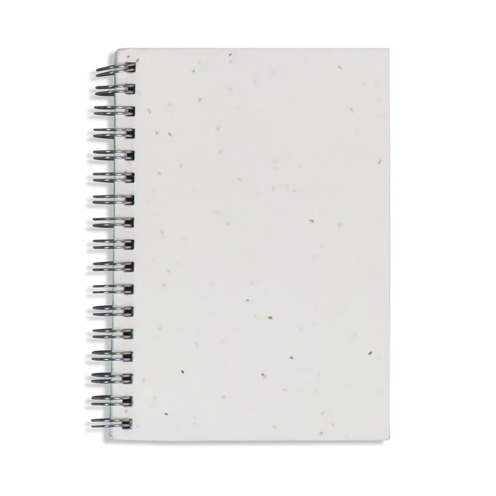 Spiraal notitieboekje zaadpapier wit - Hidalgo Spiraal notitieboekje zaadpapier, wit