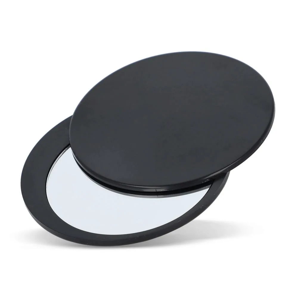 Schuifbare compacte spiegel Poise zwart - Hidalgo-werbeartikel Schuifbare compacte spiegel Poise, zwart