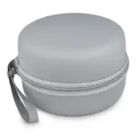 Gecontourde memory foam reiskussen met EVA-case, grijs