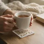 Tic-Tac-Toe Coaster Printed Game White Beech Wood One Size — product photo 8