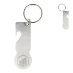 RVS winkelwagenmunt sleutelhanger - Hidalgo-werbeartikel RVS winkelwagenmunt sleutelhanger