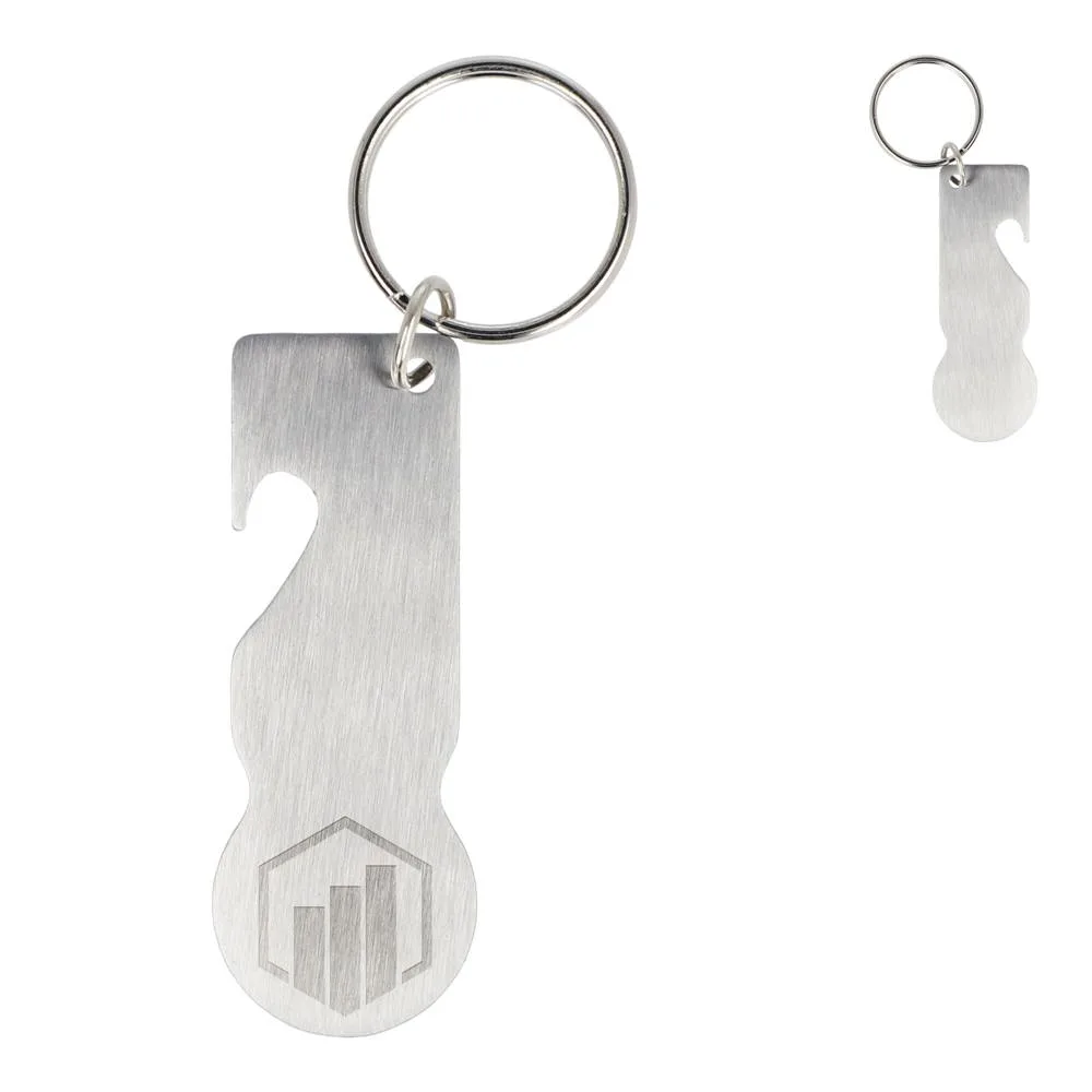 RVS winkelwagenmunt sleutelhanger