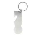 RVS winkelwagenmunt sleutelhanger, zilver