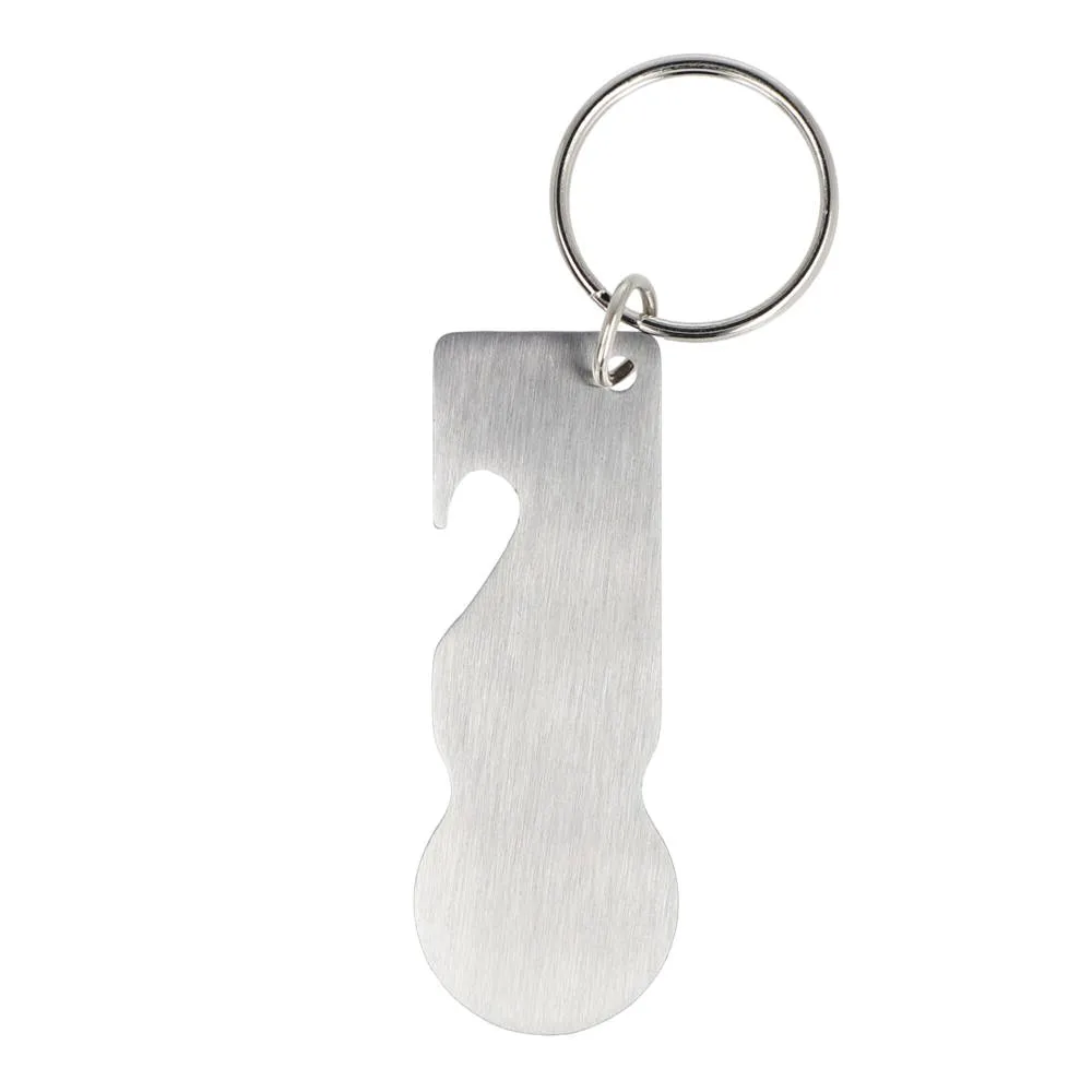 RVS winkelwagenmunt sleutelhanger zilver - Hidalgo-werbeartikel RVS winkelwagenmunt sleutelhanger, zilver