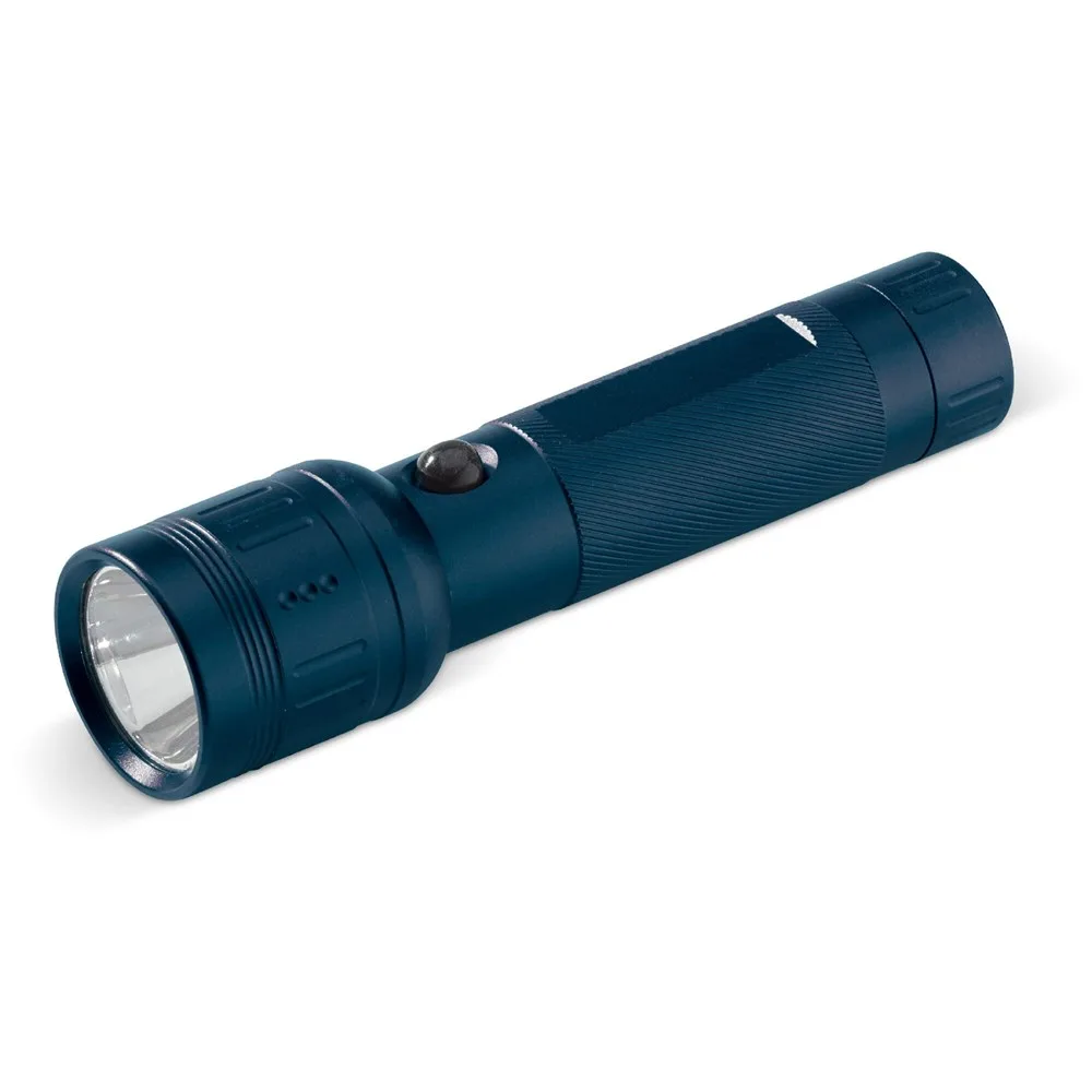 Survival zaklamp donkerblauw - Hidalgo-werbeartikel Survival zaklamp, donkerblauw