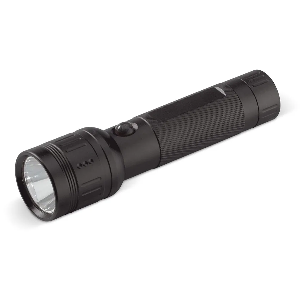 Survival zaklamp zwart - Hidalgo-werbeartikel Survival zaklamp, zwart