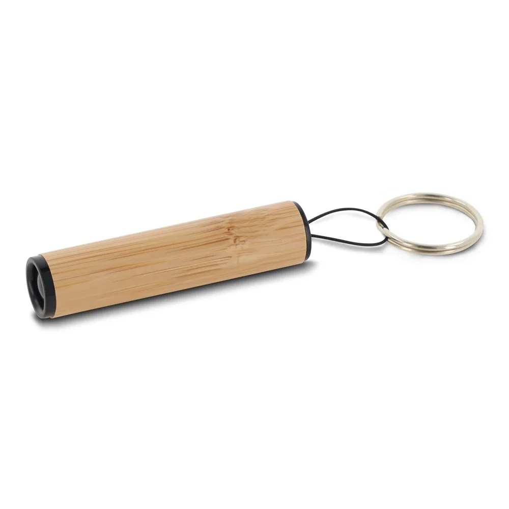 Zaklamp sleutelhanger bamboe productfoto 2 - Hidalgo-werbeartikel Zaklamp sleutelhanger bamboe — productfoto 2