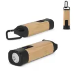 Oplaadbare R-ABS Bamboe zaklamp - Hidalgo-werbeartikel Oplaadbare R-ABS & Bamboe zaklamp