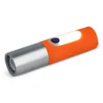 Oplaadbare 10 W LED-zaklamp met zoomfunctie 300 lm oranje - Hidalgo-werbeartikel Oplaadbare 10 W LED-zaklamp met zoomfunctie 300 lm, oranje