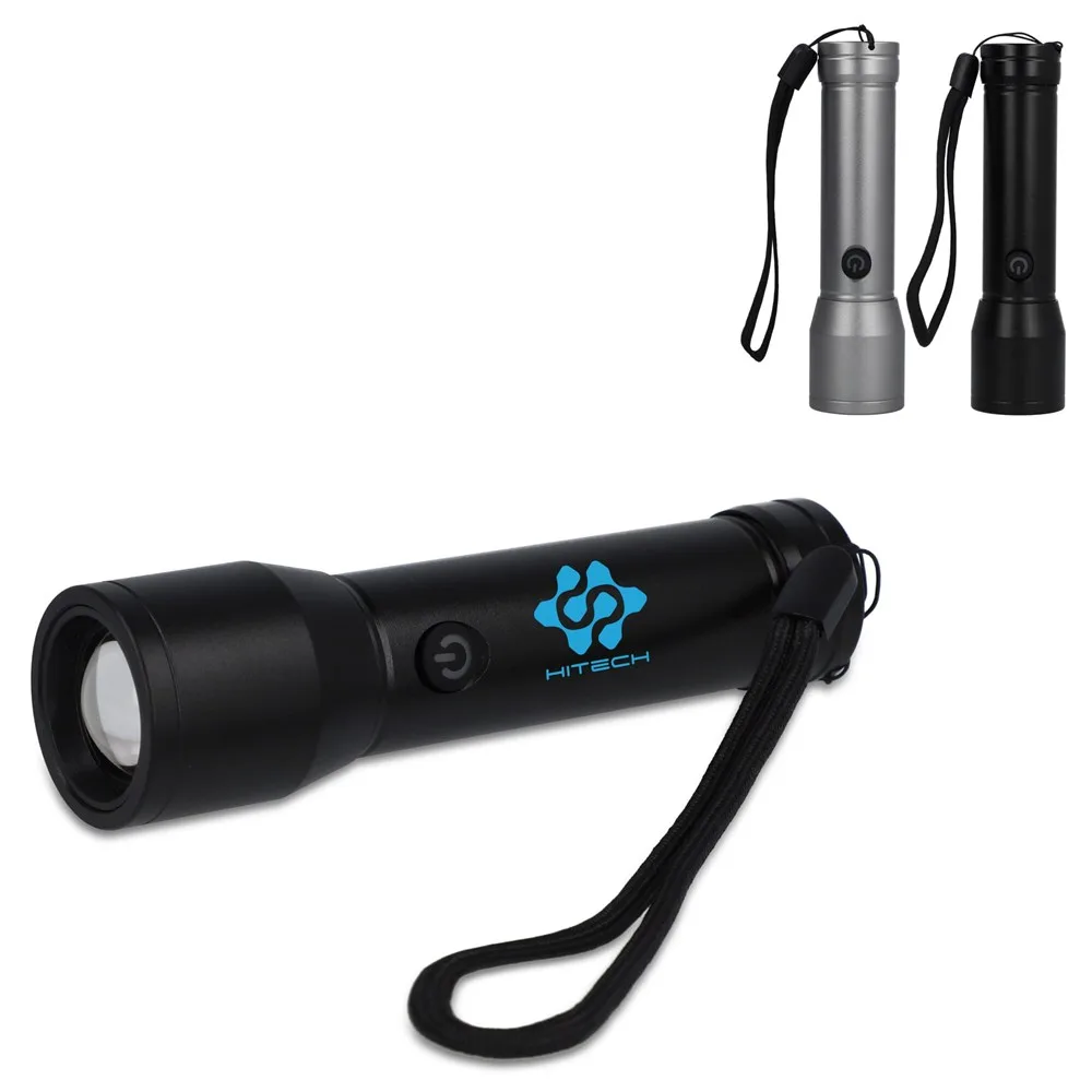 Oplaadbare IPX4-zaklamp van gerecycled aluminium