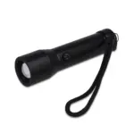 Oplaadbare IPX4-zaklamp van gerecycled aluminium, zwart