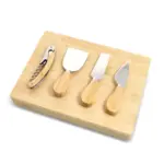 4 stuks bamboe kaas- en wijnset — productfoto 2