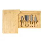 4 stuks bamboe kaas- en wijnset — productfoto 4