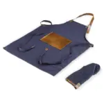 Bbq schort en want, donkerblauw