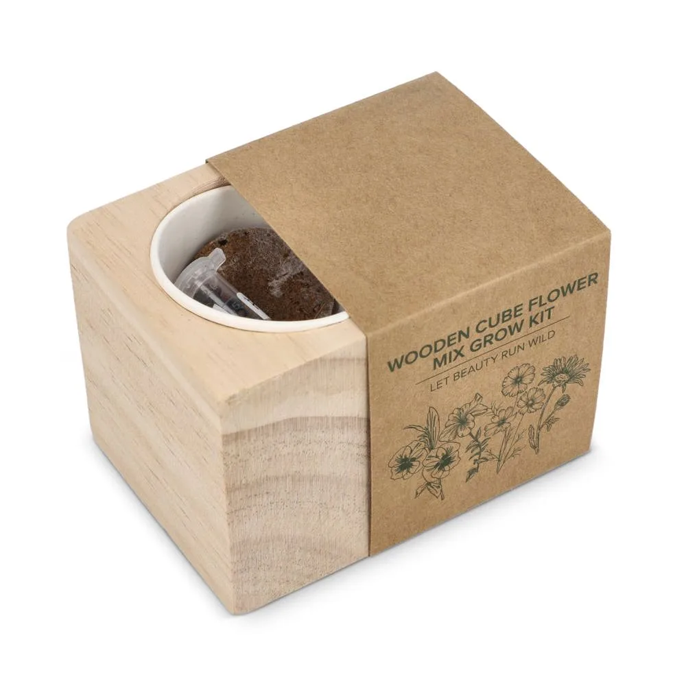 FSC Houten Plantenbak Set - Bloemenmix productfoto 4 - Hidalgo-werbeartikel FSC Houten Plantenbak Set - Bloemenmix — productfoto 4