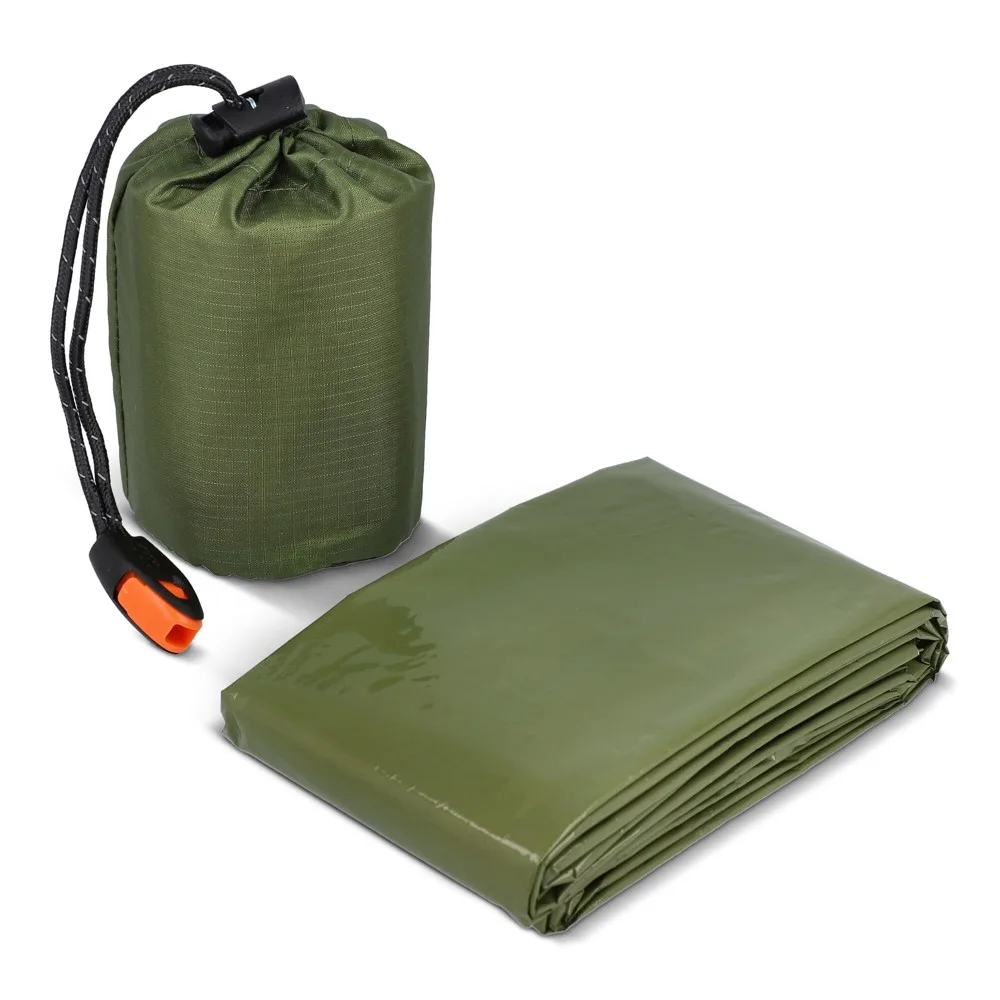 Outdoor Survival Nood-thermoslaapzak dried green - Hidalgo-werbeartikel Outdoor Survival Nood-thermoslaapzak, dried green