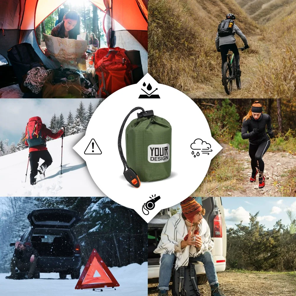 Outdoor Survival 2-in-1 thermische poncho productfoto 6 - Hidalgo-werbeartikel Outdoor Survival 2-in-1 thermische poncho — productfoto 6