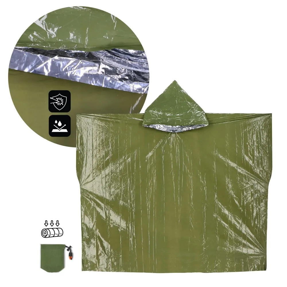 Outdoor Survival 2-in-1 thermische poncho productfoto 7 - Hidalgo-werbeartikel Outdoor Survival 2-in-1 thermische poncho — productfoto 7