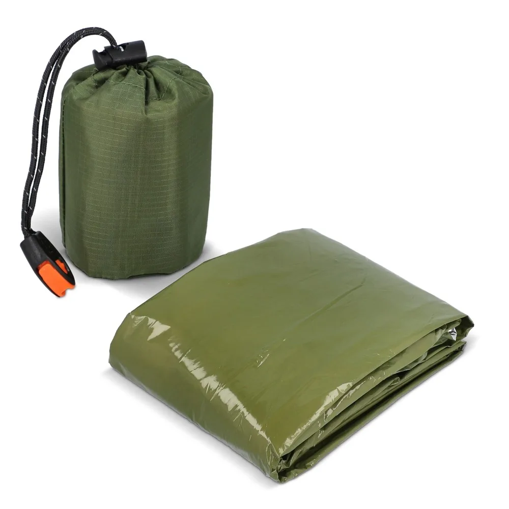 Outdoor Survival 2-in-1 thermische poncho dried green - Hidalgo-werbeartikel Outdoor Survival 2-in-1 thermische poncho, dried green