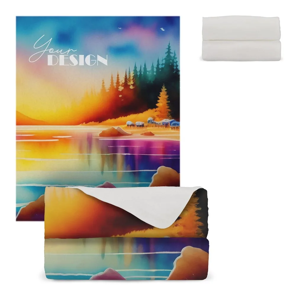 R-PET fleece deken sublimatie 120 x 150 cm 250 g/m²