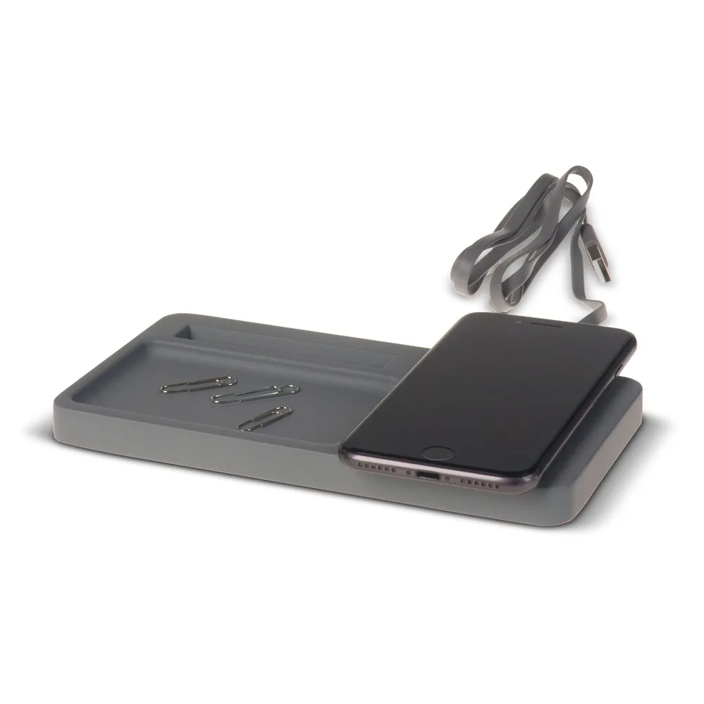 Limestone Desk organizer with wireless charger 5W productfoto 2 - Hidalgo-werbeartikel Limestone Desk organizer with wireless charger 5W — productfoto 2
