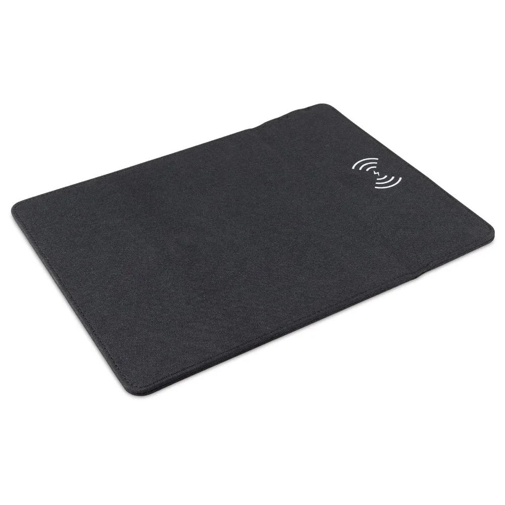 Muismat met draadloos oplaadstation 5W zwart - Hidalgo Muismat met draadloos oplaadstation 5W, zwart