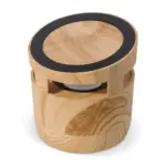 Houten look speaker 3W & draadloos laadstation 5W, hout / hout