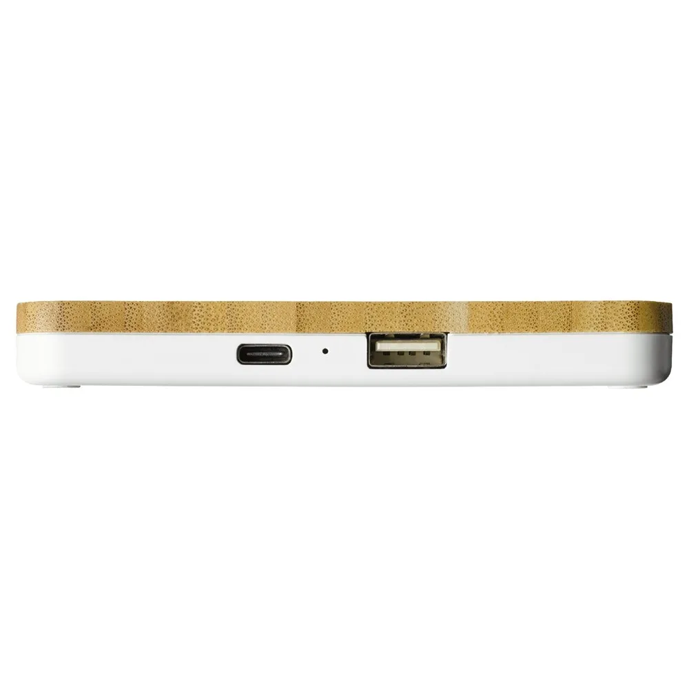 Draadloos oplaadstation bamboe 5W productfoto 2 - Hidalgo Draadloos oplaadstation bamboe 5W — productfoto 2