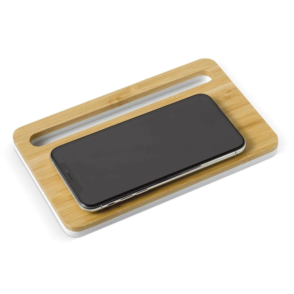 Draadloos oplaadstation bamboe 5W productfoto 4 - Hidalgo Draadloos oplaadstation bamboe 5W — productfoto 4