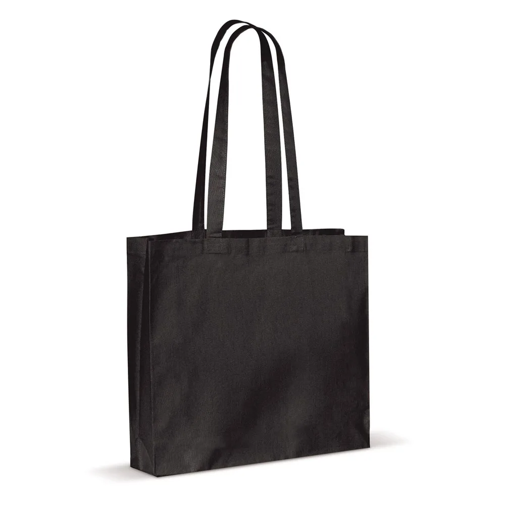 Schoudertas katoen OEKO-TEX® 140gm² 40x10x35cm zwart - Katoenendraagtassen Schoudertas katoen OEKO-TEX® 140g/m² 40x10x35cm, zwart