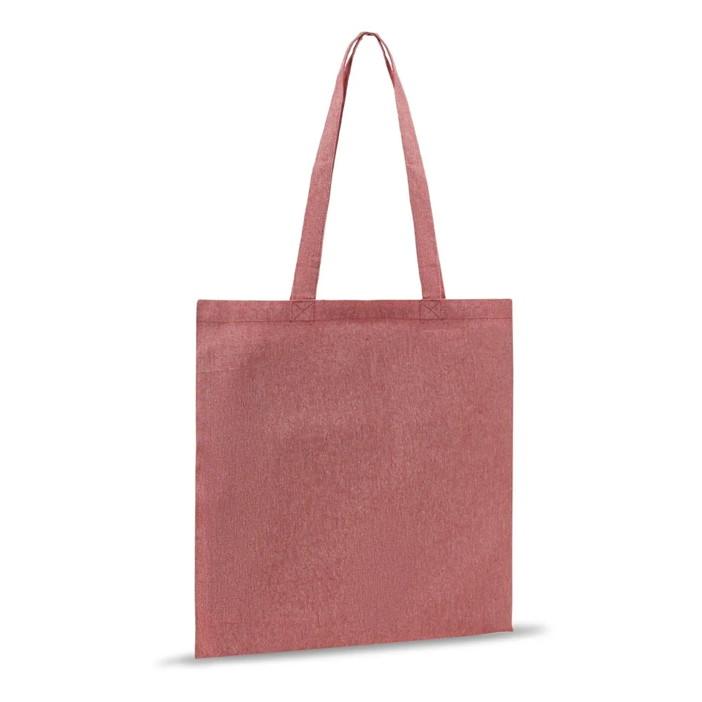 Schoudertas gerecycled katoen 140gm² 38x42cm productfoto 2 - Katoenendraagtassen Schoudertas gerecycled katoen 140g/m² 38x42cm — productfoto 2