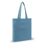 Schoudertas recycled katoen 140gm² 38x42x10cm blauw - Katoenendraagtassen Schoudertas recycled katoen 140g/m² 38x42x10cm, blauw