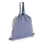 Drawstring rugzak gerecycled katoen 140g/m² 38x42cm, blauw