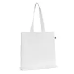Fairtrade katoenen tas gekleurd lang 140g/m² 38x10x42cm, wit