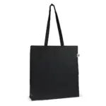 Fairtrade katoenen tas gekleurd lang 140g/m² 38x10x42cm, zwart