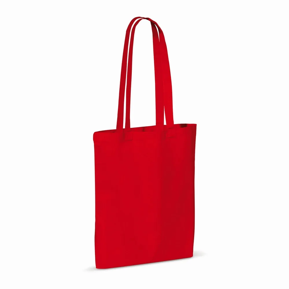 Draagtas gerecycled katoen 140gm² 38x42cm rood - Hidalgo-werbeartikel Draagtas gerecycled katoen 140g/m² 38x42cm, rood