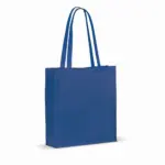 Draagtas gerecycled katoen met bodem 140gm² 38x10x42cm blauw - Katoenendraagtassen Draagtas gerecycled katoen met bodem 140g/m² 38x10x42cm, blauw
